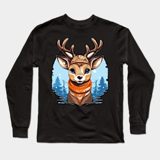 Cute Comic Reindeer Long Sleeve T-Shirt